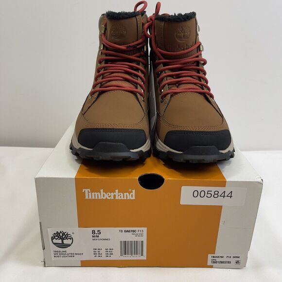 Timberland Boots Men 8.5 Beige Black  Leather Waterproof InsulatedTreeline Sport main image 8